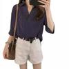 Striped Loose Fit Shirt For Women With Polyester Fabric Summer Casual Wear
