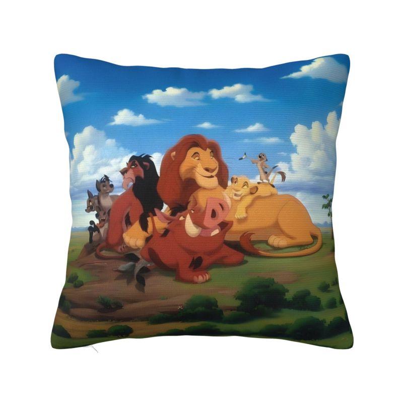 Custom Disney The Lion King Cartoon Pillow Case 45x45cm for Living Room Anime Kawaii Luxury Cushion Cover Velvet Pillowcase