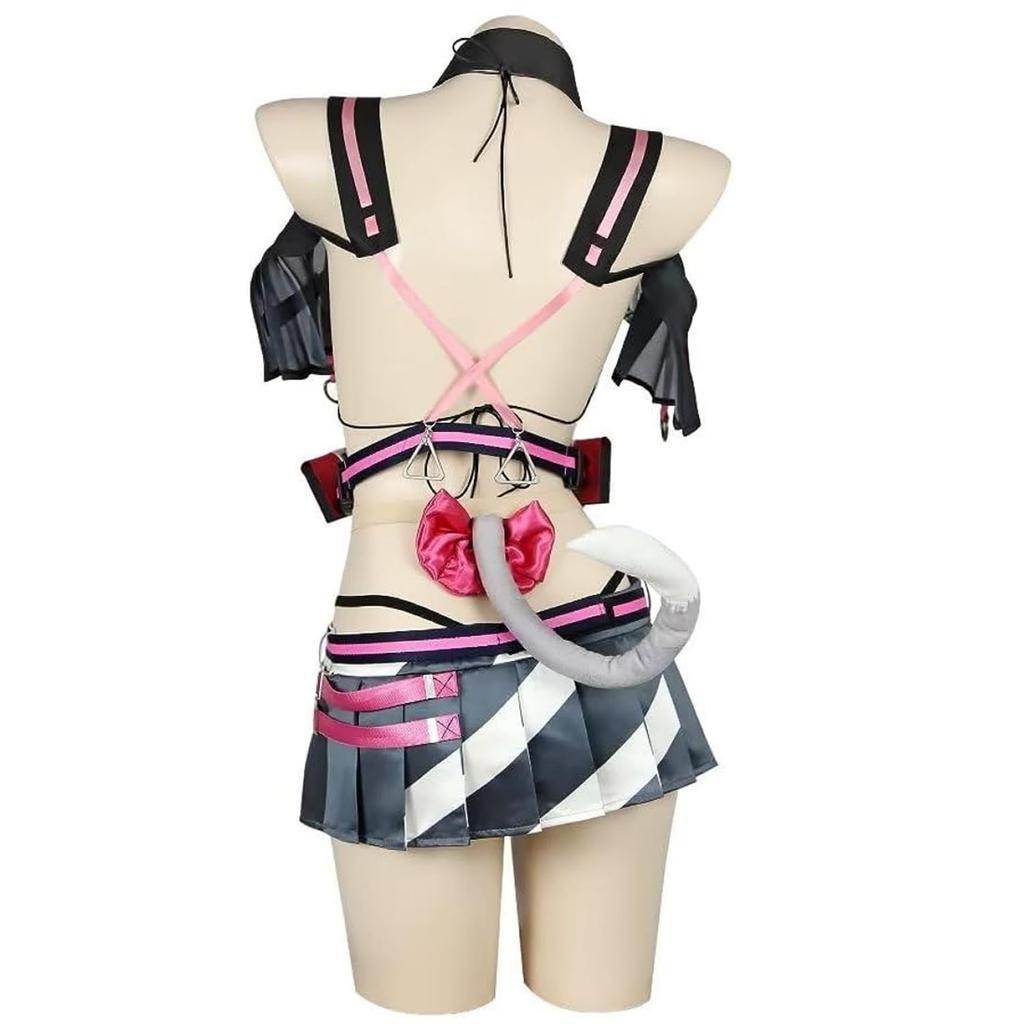 COSSA Victory Goddess NIKKE Nero Cosplay Wig with Fake Cat Girl Costume for and Photoshoots Ears, Halloween, Christmas, Performances, (Size M, Nero)