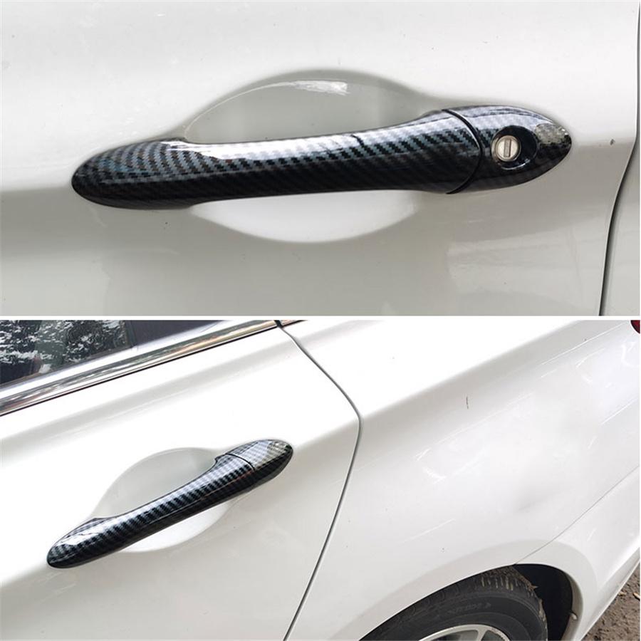 Для Hyundai Sonata 2011-2014 Накладки на ручки наружных дверей Стиль карбонового волокна