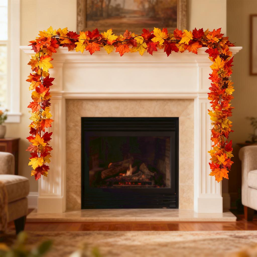 Wreath Maple Leaf Wreath Maple Leaf Wreath Hanging Vine Wreath Artificial Leaf Wreath Thanksgiving Decoration