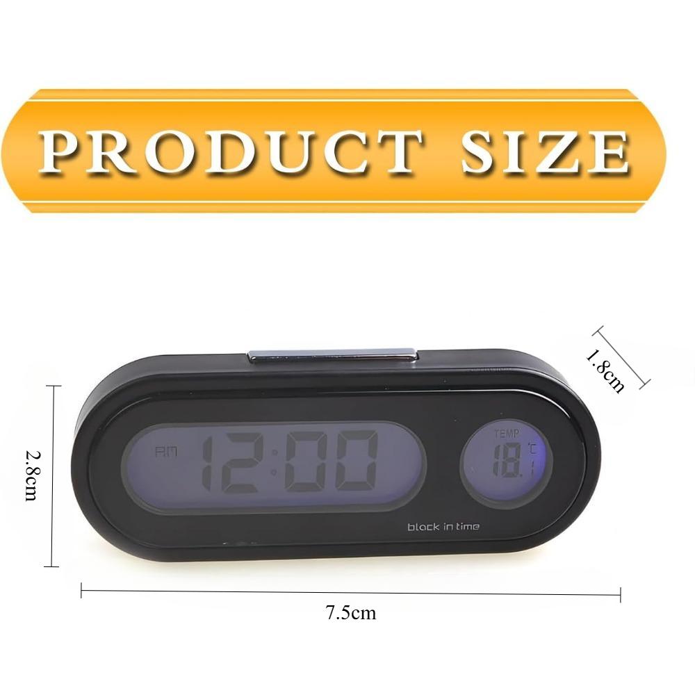 Цифровые автомобильные часы с дисплеем температуры - светодиодная подсветка Автомобильные часы для приборной панели с термометром - режим день/ночь Часы для салона автомобиля