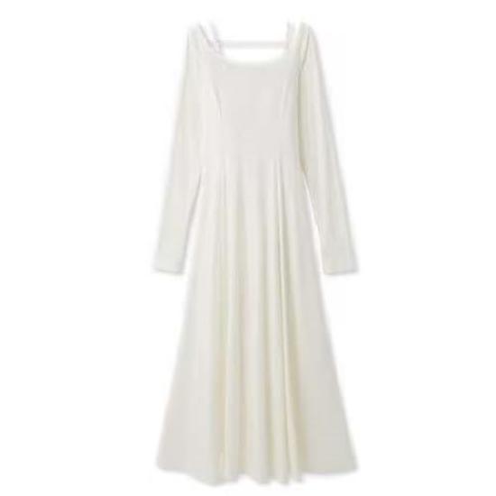FRAY Back Ribbon Cut Dress FWCO251014 WHT I.D. Women's