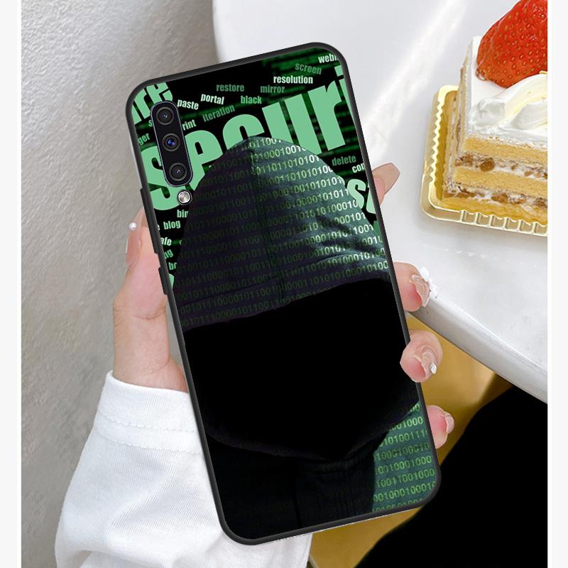 Чехол от дождя с двоичной матрицей для Samsung A12 A32 A42 A52 A72 A52S A03S A21S A11 A31 A51 A71 A10 A50 A70, полное покрытие