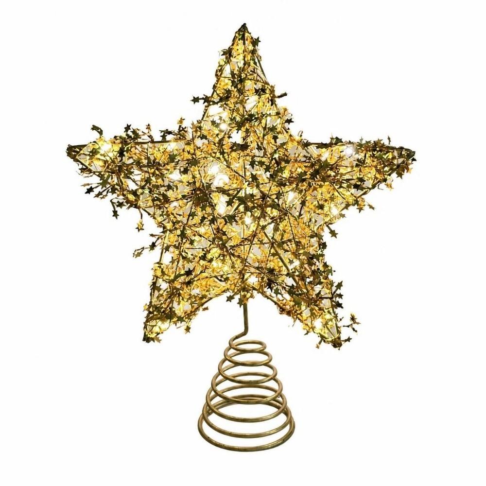 Hollow Christmas Trees Topper 3D Star Glowing Tree Topper Creative Xmas Tree Ornament