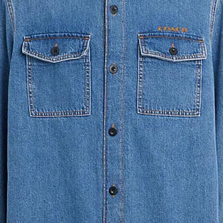 COACH Shirts Men's Indigo Lapel Moderate Other CK515-NJ7