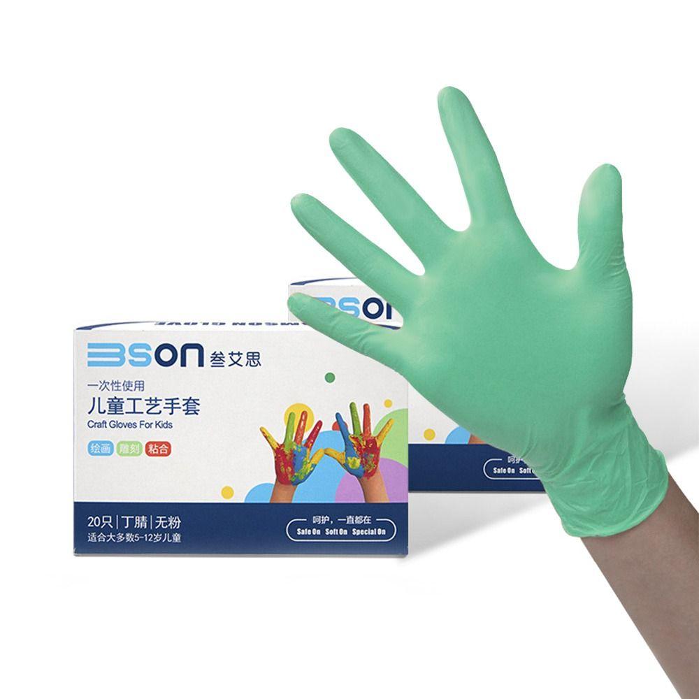 10 пар защитных детских рабочих перчаток, нитриловые защитные перчатки для детей 5–12 лет