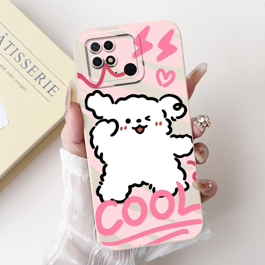 For Xiaomi Redmi 10C Case Cute Panda Rabbit Cartoon Matte Back Cover For Xiaomi Redmi 10 Power Shockproof Bumper Redmi10C Fundas