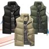 Модный мужской жилет без рукавов, зимние повседневные мужские жилеты с хлопковой подкладкой, пальто, мужские теплые жилеты с воротником-стойкой, одежда 4XL