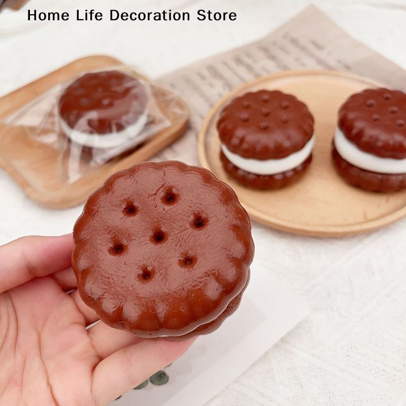 Funny Squishy Sandwich Cookies Squeeze Toy Stress Relief Slow Rising Sensory Fidget For Anxiety ADHD Autism Gifts Kids Adults