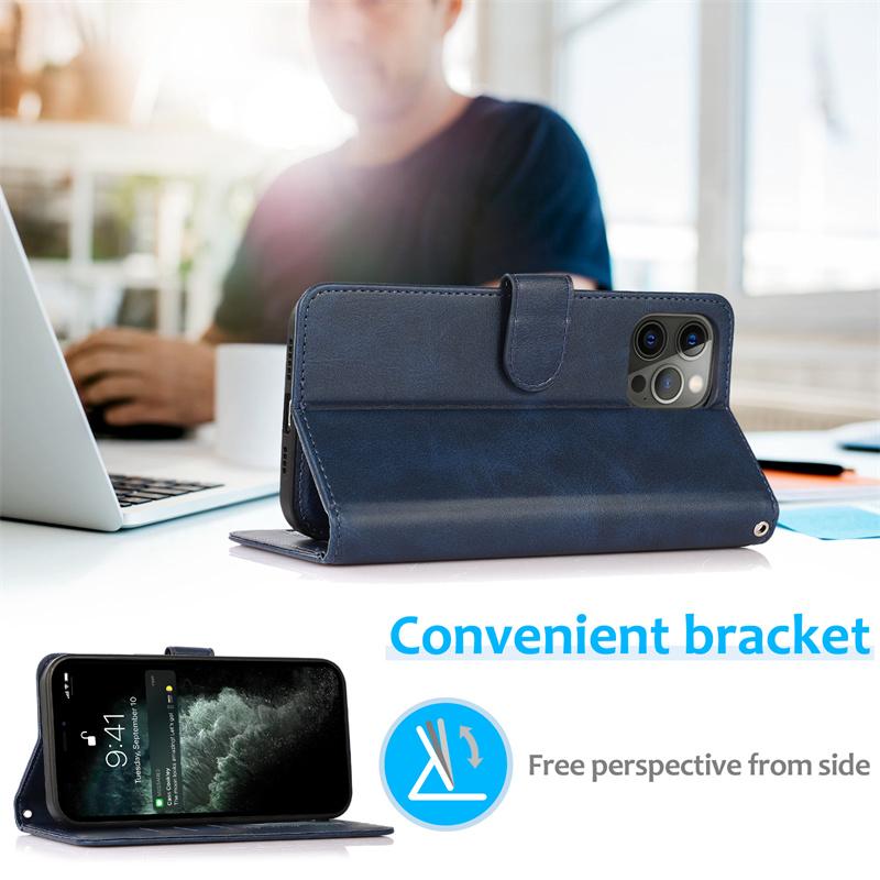 Luxury PU Leather Detachable 2 in 1 Magnetic Wallet Phone Case for iPhone 13 12 11 Pro Max Xs Xr Xs Max 7 8 Plus