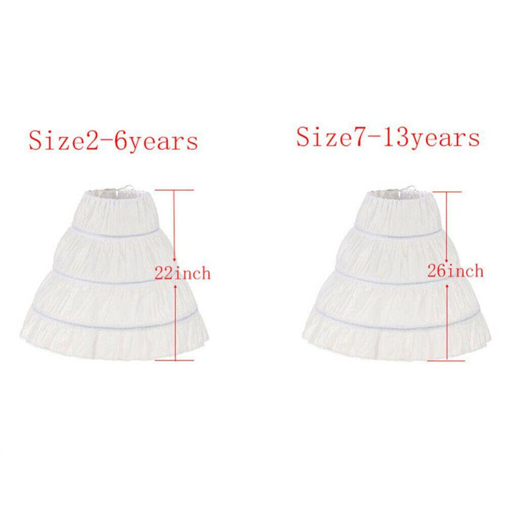 Children 3 Hoops Tutu Skirt White Lace Princess Skirt Flower Crinoline Skirt Petticoat