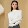 Women's Tencel Wool Acetate High Elastic Stand Collar Slim Fit Long Sleeve Base Layer Top for Autumn/Winter Warmth.
