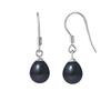 Earrings - Genuine Black Freshwater Cultured Pearls - 925 Sterling Silver - Women's Jewelry