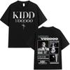 Рэпер Kidd Voodoo Satiro Тур Харадзюку Графика 2025 Оверсайз Высококачественная Футболка Мужская Женская Короткий Рукав Хлопок Повседневные Топы