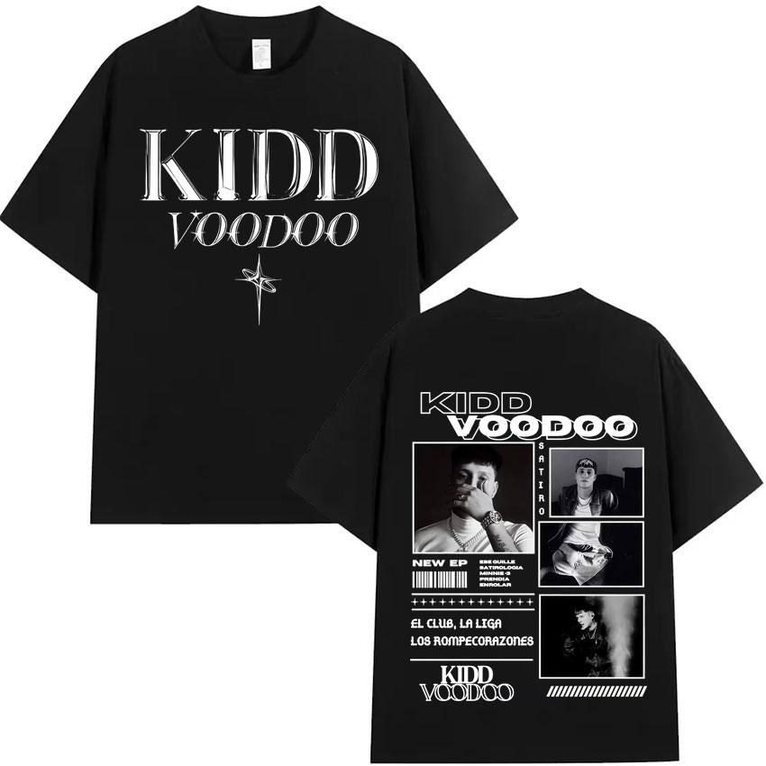 Рэпер Kidd Voodoo Satiro Тур Харадзюку Графика 2025 Оверсайз Высококачественная Футболка Мужская Женская Короткий Рукав Хлопок Повседневные Топы