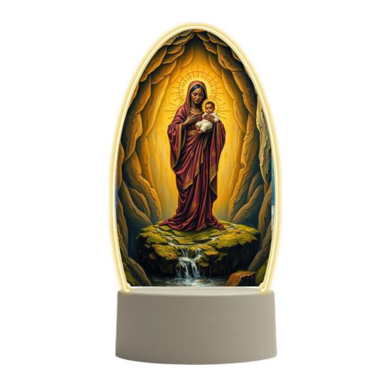 Guadalupe Virgin Prayer Lamp USB Powered Warm Light Soft Glow Catholic Night Light LED Religious