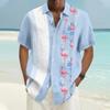 Men's Red Flamingo 3D Print Shirt Button Up Shirt Casual Shirt Summer Shirt Short Sleeve Daily Vacation Clothing