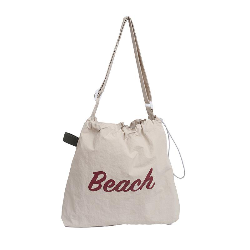 Сумка женская новая нейлоновая на плечо с принтом букв, универсальная повседневная портативная сумка-тоут большой вместимости на подкладке