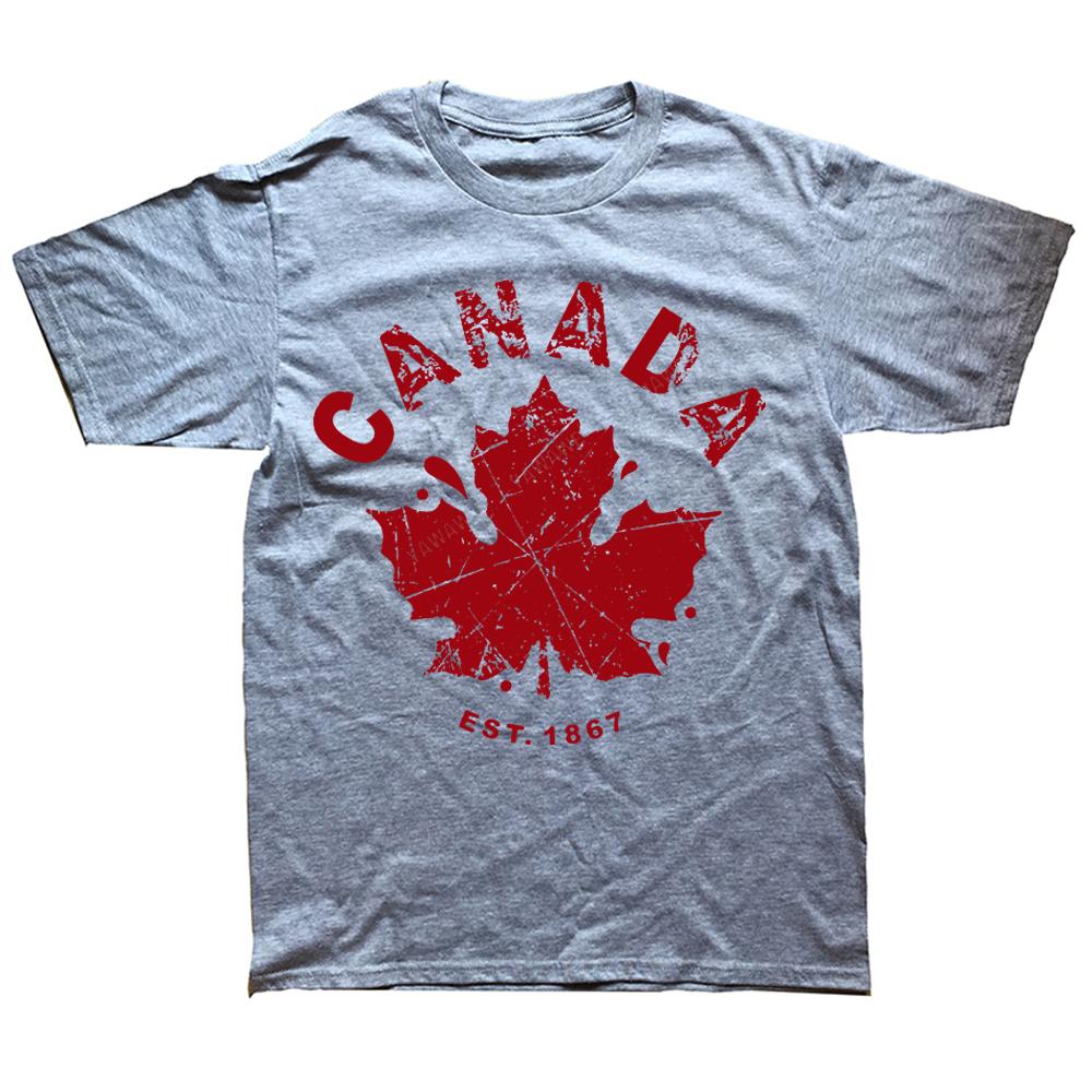 Est 1867 с канадским флагом, футболка с кленовым листом, Либеральная партия Канады, удобная креативная идея подарка, футболка с коротким рукавом