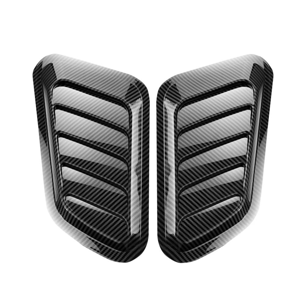 Universal Car Hood Scoop Carbon Fiber Air Intake Vent Cover 2PCS Styling Accessories Exterior Decoration for Easy Install