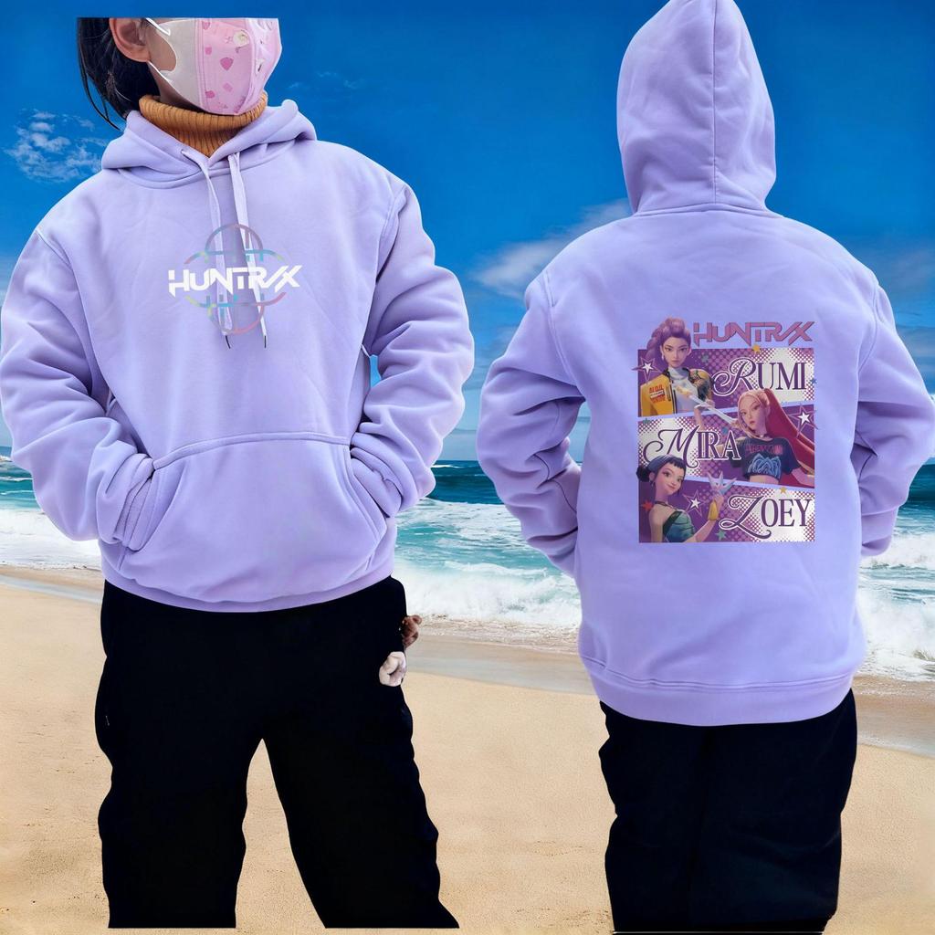 Европейско-американский 2025 KPOP Девичья группа охотников на демонов Флисовый свитшот - Осенне-зимняя детская модная толстовка с капюшоном.