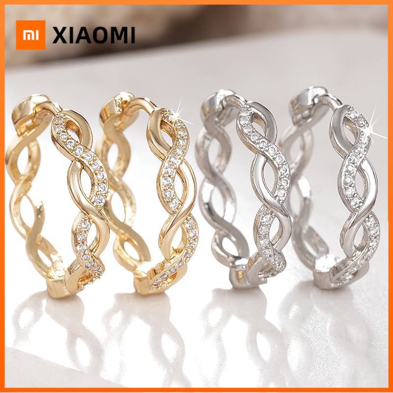 Xiaomi Huitan Twist Design Women Hoop Earrings Gold Color/silver Color Fashion Jewelry for Party Daily Versatile Charming Accessories