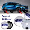 AJI1 56/60MM Car Wheel Center Hub Stickers Caps Accessories for Ford Focus 3 4 MK2 MK3 MK5 Taurus Escape Kuga Explorer Fiesta Mondeo