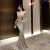 Сексуальное Платье с Блестками 'Чистое Желание' Платье на Талию Платье для Ужина Тяжелой Промышленности Платье для Помолвки