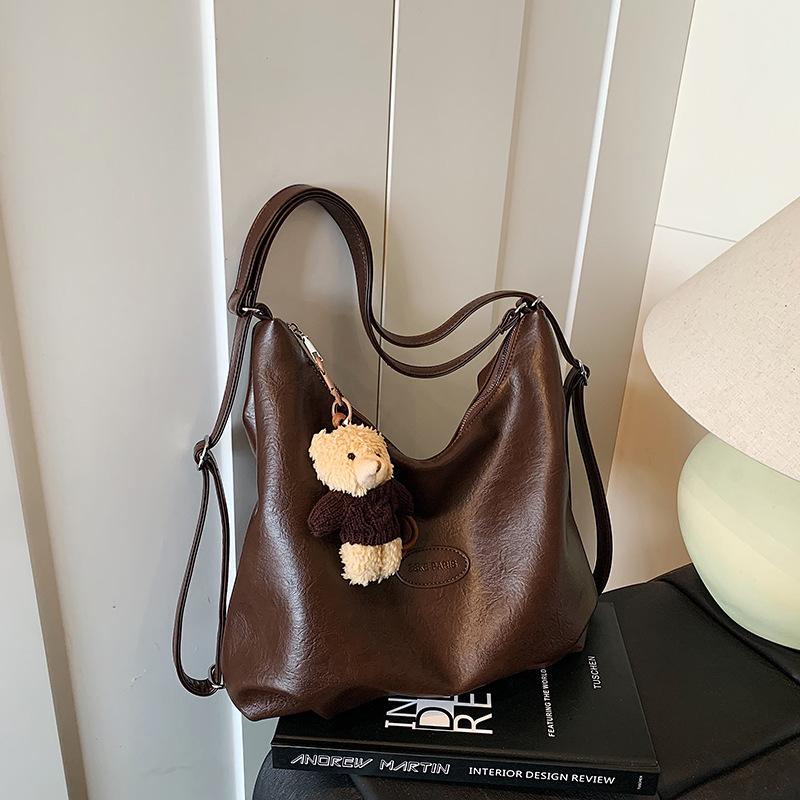 Винтажная сумка-тоут для通勤, женская, большой вместимости, новая коллекция осень-зима 2025, повседневная на плечо, сумка-мессенджер, многофункциональный рюкзак