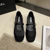 Newest Elegant Mary Janes Flats Shoes Women Black Buckle Strap Shallow Casual Ballet Shoes Ladies Spring Autumn Canvas Loafers