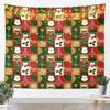 Merry Christmas Tapestry  Reindeer Wall Hanging Blanket Damask Pattern Wall Art for Living Room Bedroom Decoration Snowflake