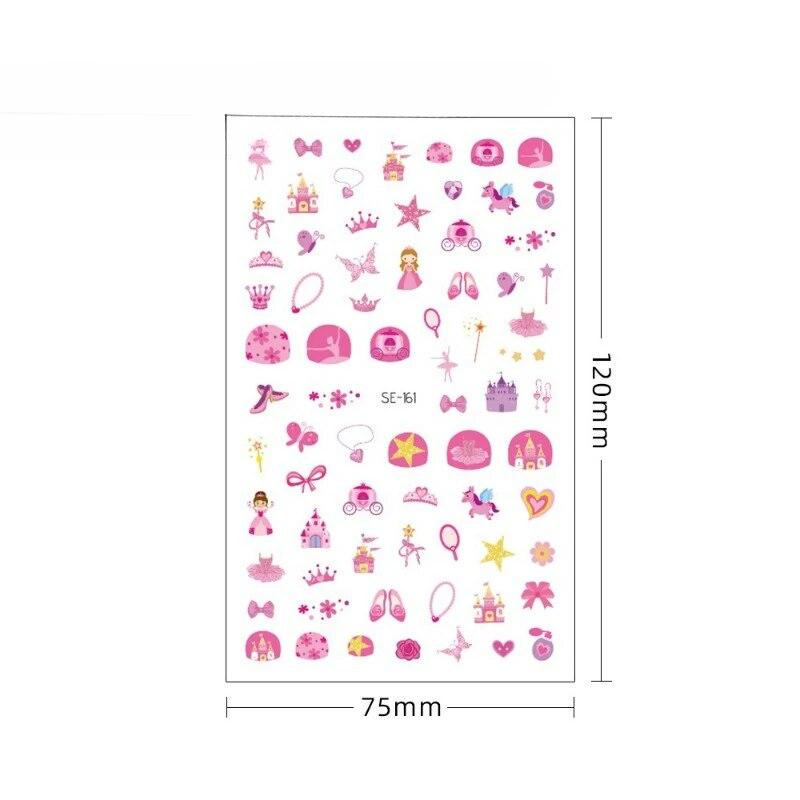 Новые детские наклейки для ногтей принцессы с героями мультфильмов, блестящие разноцветные цветы, наклейка «сделай сам», детская игрушка, каваи, украшения для девочек