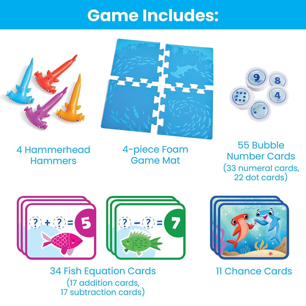 Learning Resources Hammerhead Shark Number Hunt Calculation Game, Math Game, Addition and Subtraction, 95658, Authentic