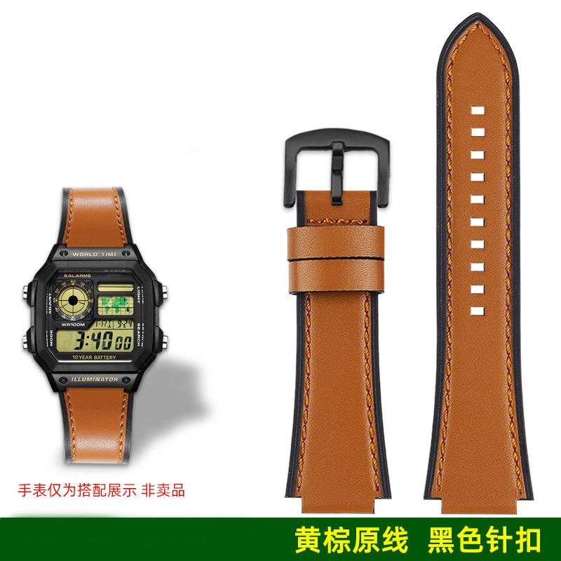 AE1200 A158 Ретро Натуральная Кожаная Ремешок Для Casio DW-H5600 A168 AE1300 Винтажный Браслет Часов Мужской Выпуклый рот Бычья кожа Браслет 18 ММ