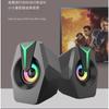 Черный Мини USB-питание Проводной 2.0 Игровой Музыкальный Динамик для Настольного Ноутбука ПК RGB Цветная Подсветка Компьютерный Динамик
