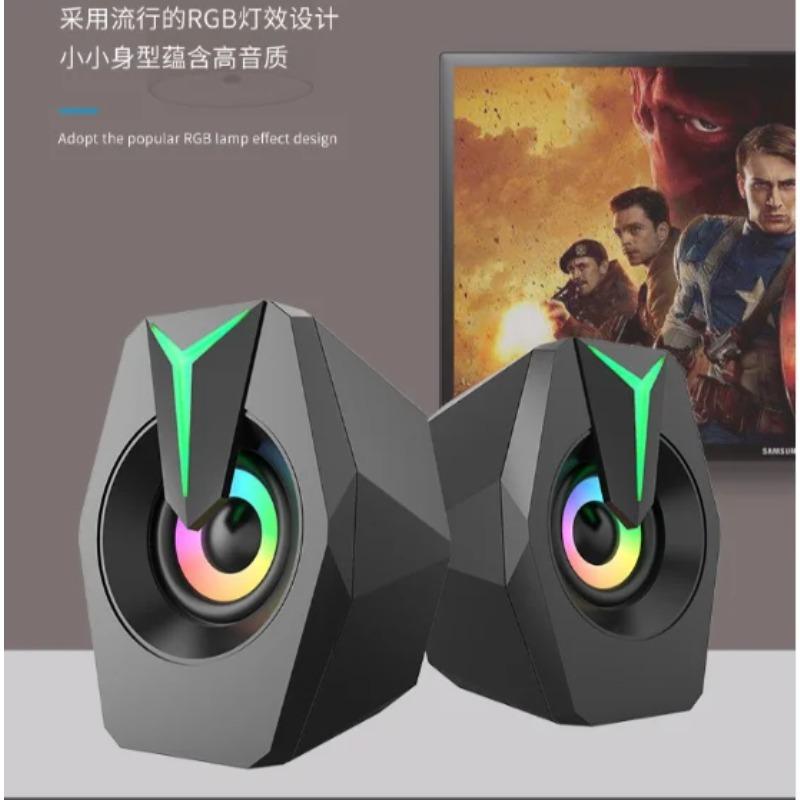 Черный Мини USB-питание Проводной 2.0 Игровой Музыкальный Динамик для Настольного Ноутбука ПК RGB Цветная Подсветка Компьютерный Динамик