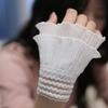 Идеальное Сочетание DIY Съемные Двухслойные Декоративные Воланы с Складками Ложные Рукава Эластичная Манжета Съемное Расширение Манжета-Рожок