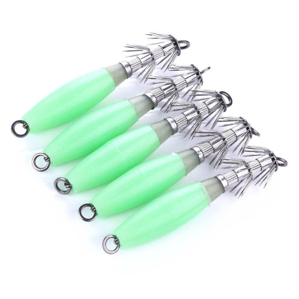 HENGJIA 5pc Squid Jig Wobbler Bionic Perch Pike Trout Fishing Lure Artificial Bait Accessories
