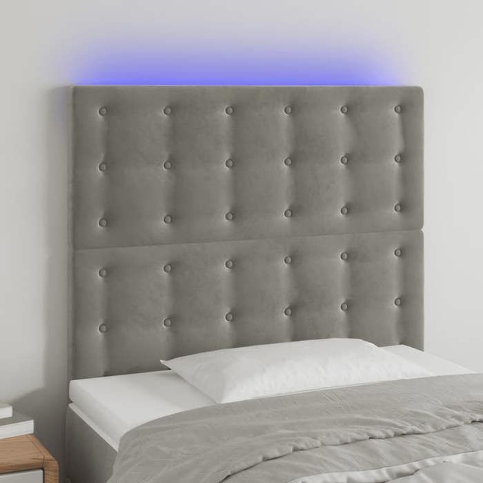 VidaXL LED Headboard Bedroom Furniture Single Bed Accessory Headboard Interior Light Grey 3122894