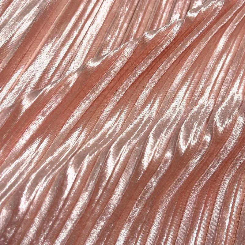 Solid Color 100x150cm Pleated Satin Fabric Per Meter Needlework Dress Skirt Costume Clothes Diy Sewing Cloth Soft Glossy Smooth