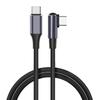 PD100W Type-C USB C 90-градусный угловой кабель для передачи данных 100 Вт 480 Мбит/с Быстрая зарядка Нейлоновый шнур Прочная линия передачи данных