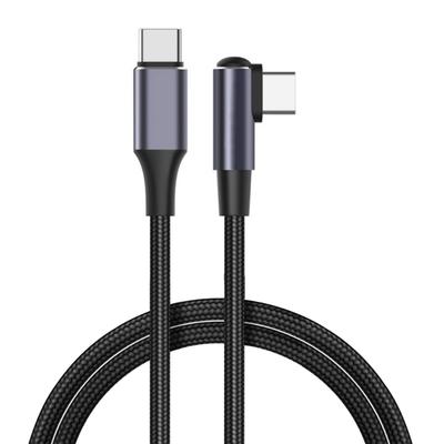 PD100W Type-C USB C 90-градусный угловой кабель для передачи данных 100 Вт 480 Мбит/с Быстрая зарядка Нейлоновый шнур Прочная линия передачи данных