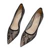 Sexy Temperament Pointed Thin Heel Shoes Women's Fashion Mesh Banquet Women's Shoes French Lace High Heels