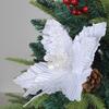 Christmas Artificial Flower Fake Ornaments Long-lasting Christmas Tree Shiny Flower for Home Festive Decoration