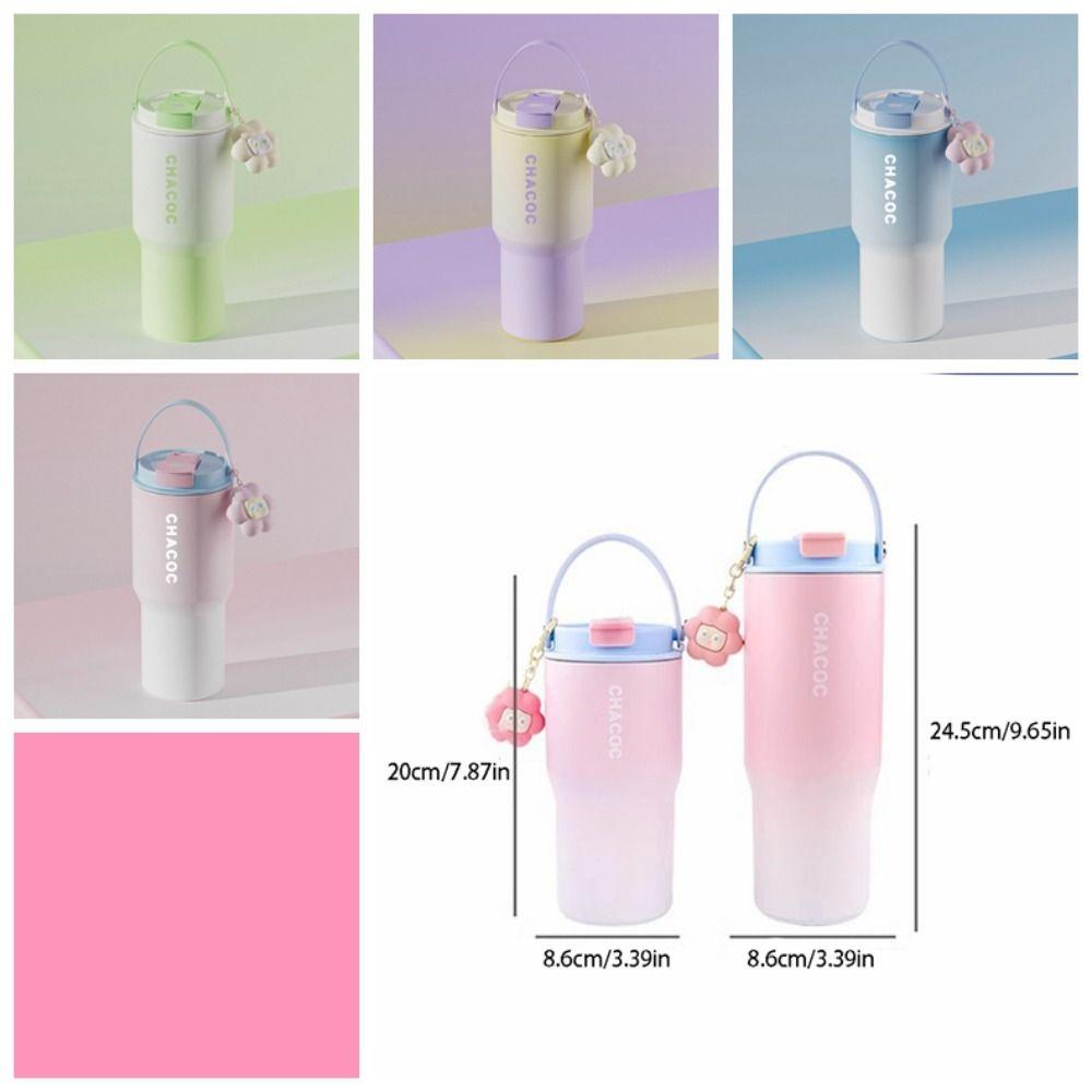 Посуда с постепенным изменением цвета Вакуумная термокружка из нержавеющей стали Модная изоляционная кружка Большой емкости Бутылка для воды Студент