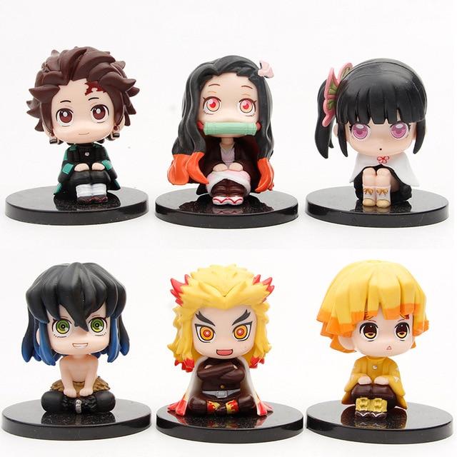 6pcs /Lot Lookup Demon Slayer Anime Figure Kimetsu No Yaiba Kamado Nezuko Kamado Tanjirou Agatsuma Zenitsu Action Figure Toys 6cm
