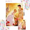 Cinderella and Prince Charming Wedding Rose Garden Diamond Painting Mosaic Art Kit 5D Handmade Diy Gift Home Decoration