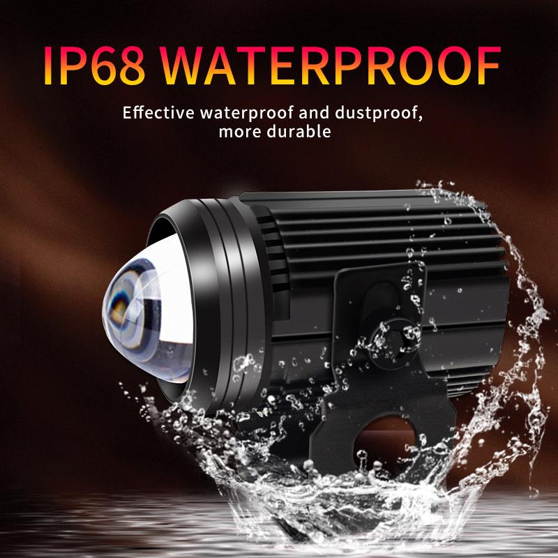 Мотоциклетный прожектор с линзами проектора, двухцветный светодиодный вспомогательный фонарь дальнего света для квадроциклов, грузовиков, внедорожников, скутеров, автомобилей