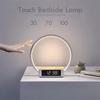 Smart Indoor ABS Wireless Charger Lamp LED Wake Light Alarm Clock Calendar Modern Dimmable 3-Color Touch Control White Bedroom